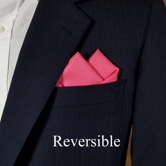 New - Magenta Pink Cotton Pre-Folded Pocket Square Handkerchief Insert - Picture 2 of 7